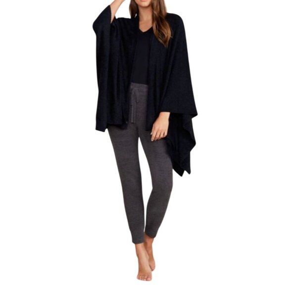 Soma Wknd Womens Black Open Front Poncho Wrap One Size - Picture 4 of 9